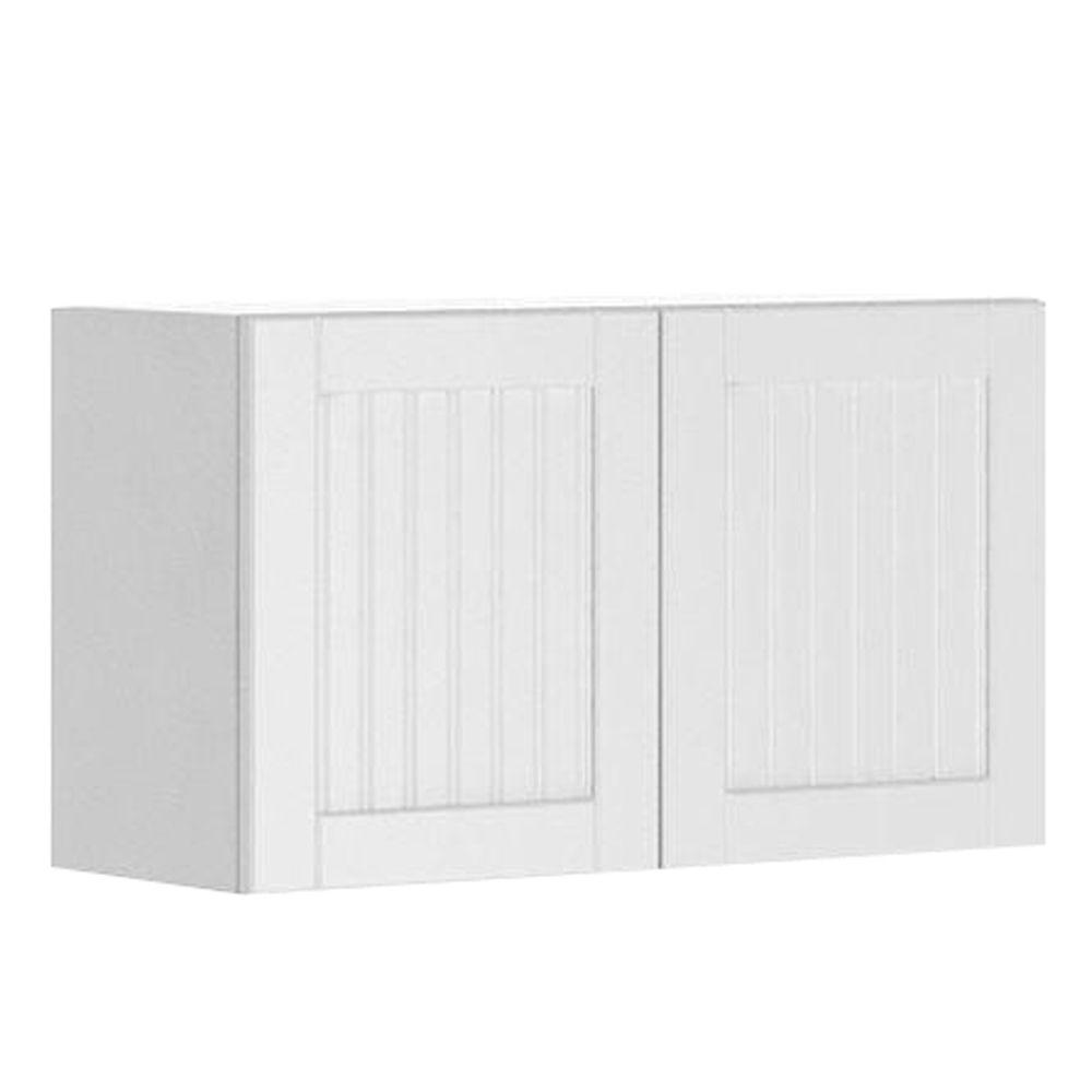 Eurostyle Ready to Assemble 30x18x12.5 in. Odessa Wall Bridge in White Melamine and Door