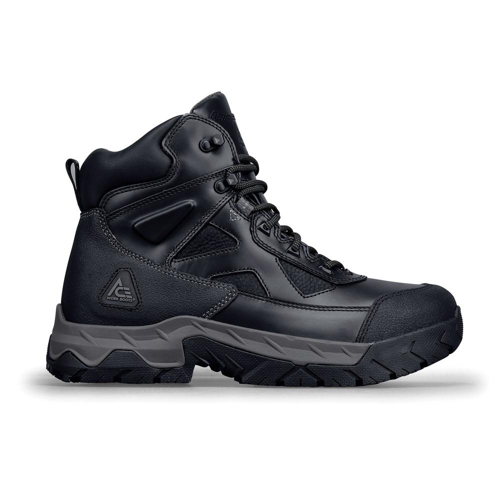 Ace Glacier ST Men's Size 11M Black Leather Slip-Resistant Steel Toe ...