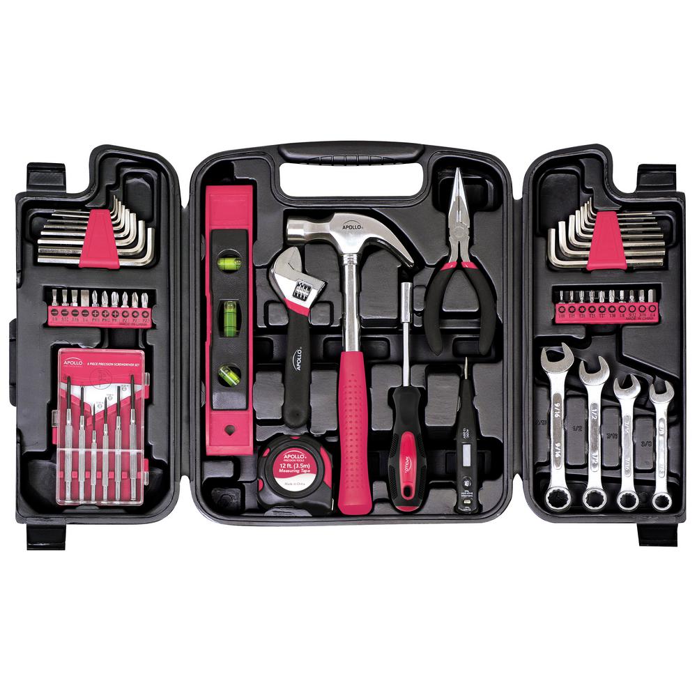 Apollo Household Tool Kit Pink 53 Piece