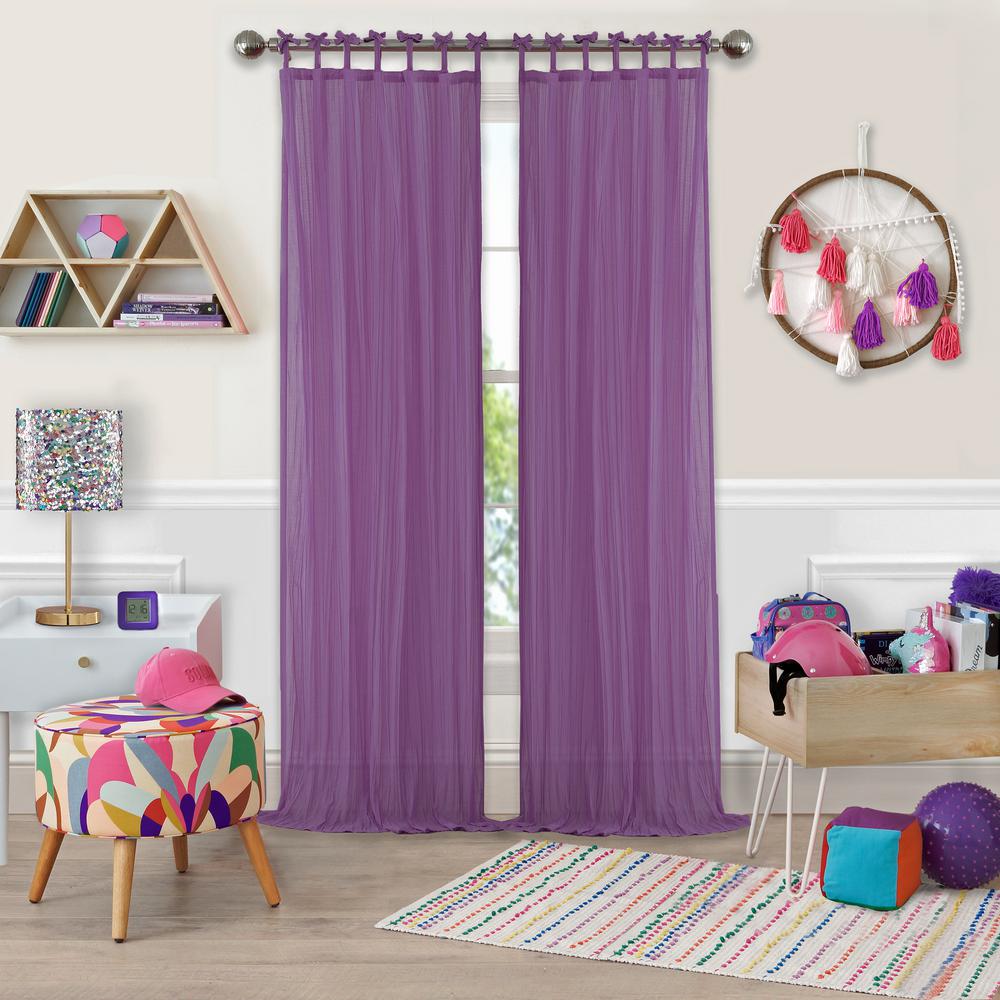 Elrene Greta Crushed Sheer Kids Window Curtain 37264pur The Home