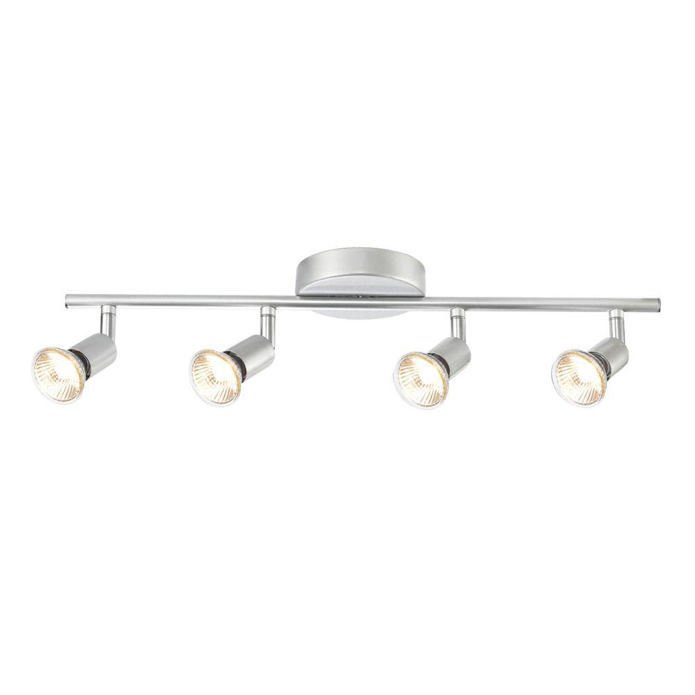 Linear Silver Track Lighting The Home Depot Payton 4 Light Matte Silver Adjule Track Lighting Kit