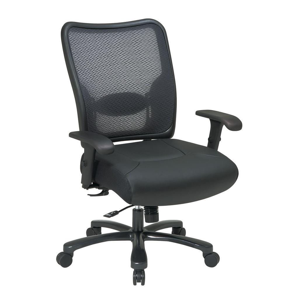 Space Seating Big and Tall Black AirGrid Back Office Chair ...