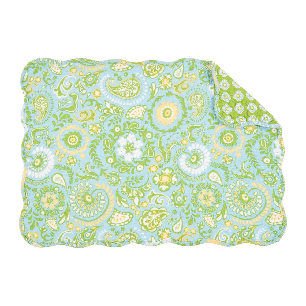 Placemats The Home Depot Green Zoe Quilted Placemat Set Of 6