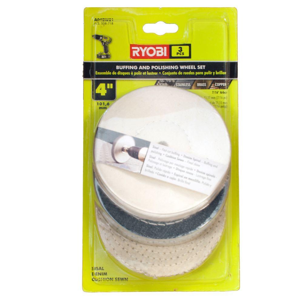 Ryobi 4 inch Buffing Wheel Set (3-Piece) by Ryobi