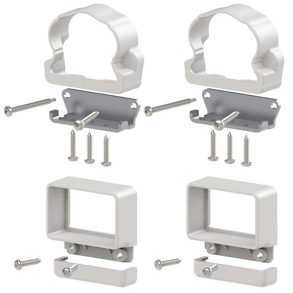 Veranda Traditional Williamsburg Vinyl Rail Line Bracket Kit (4Pack