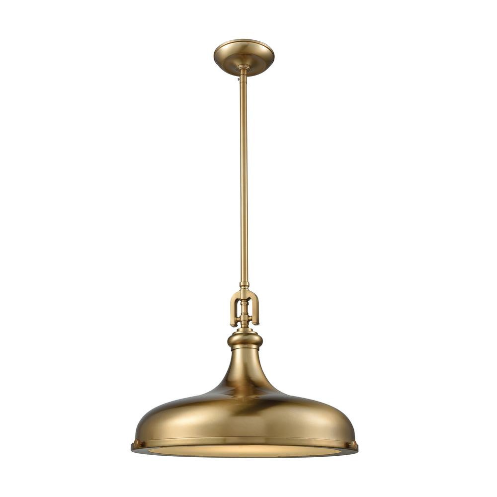 Titan Lighting Rutherford 1Light Satin Brass with Frosted Glass