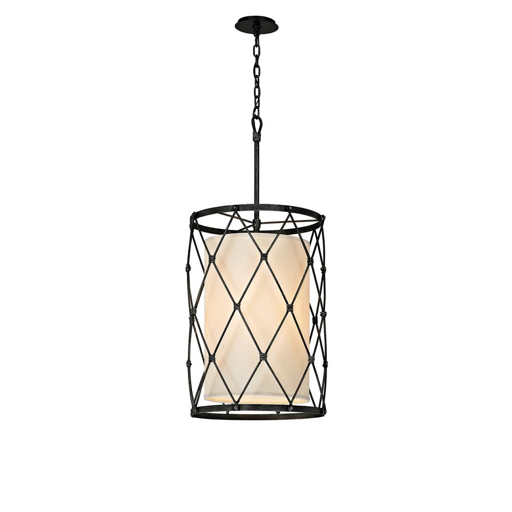 Troy Lighting Palisade 4 Light Aged Pewter 18 In W Pendant With Troy Lighting Palisade 4 Light Aged Pewter 18 In W Pendant With Hardback Linen