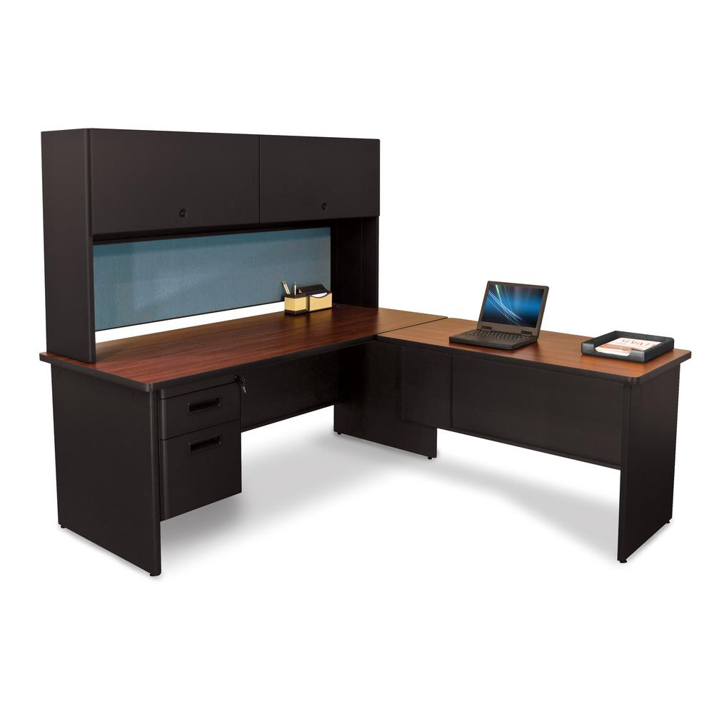 72 In W X 78 D Black Mahogany And Slate Desk With Return