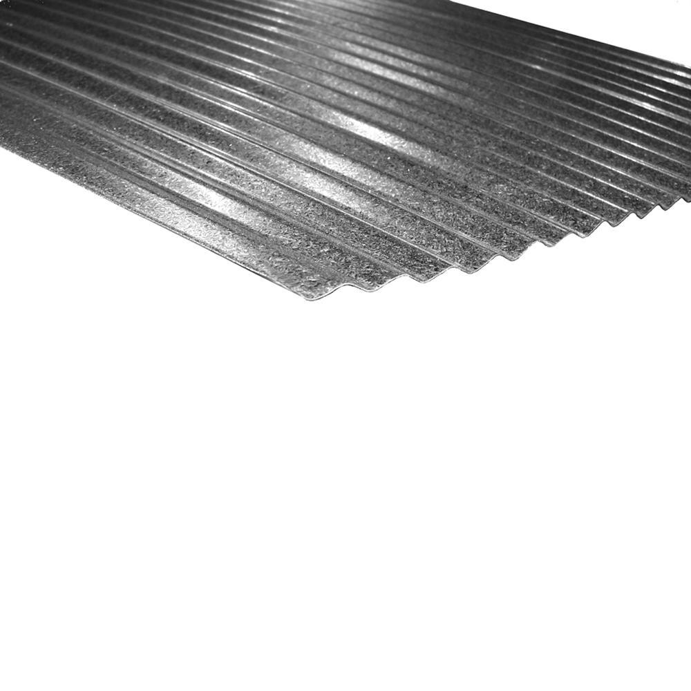 Metal Sales 8 Ft X 2 1 2 In Corrugated Steel Roof Panel In Galvalume Hd The Home Depot
