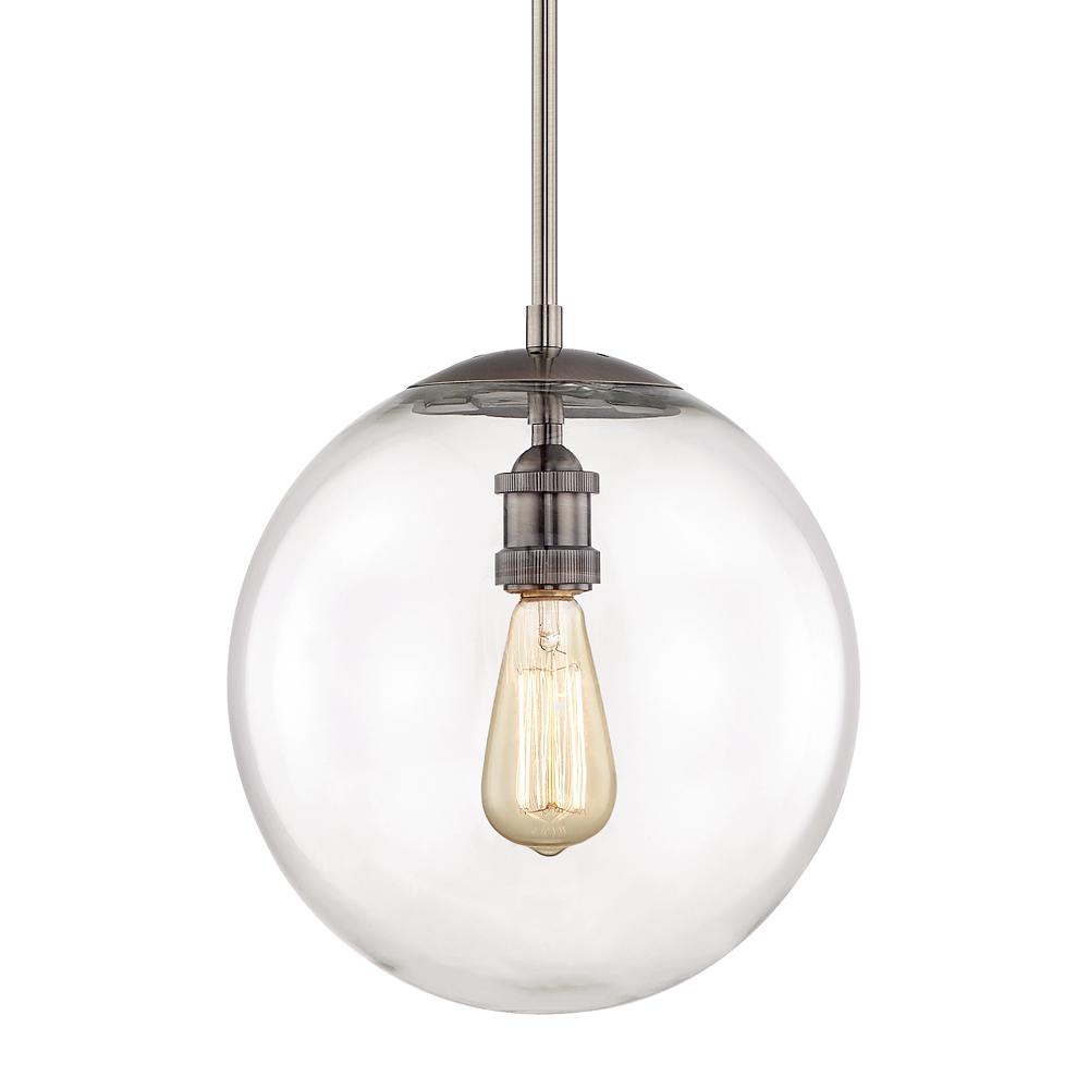 12 In 1 Light Historic Nickel Globe Pendant Vintage Bulb Included 12 In 1 Light Historic Nickel Globe Pendant Vintage Bulb Included