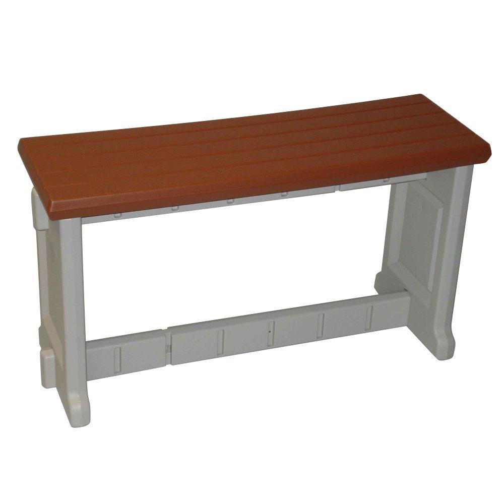 Leisure Accents 36 In Redwood Resin Patio Bench Lapb36 R The Home 36 In Redwood Resin Patio Bench