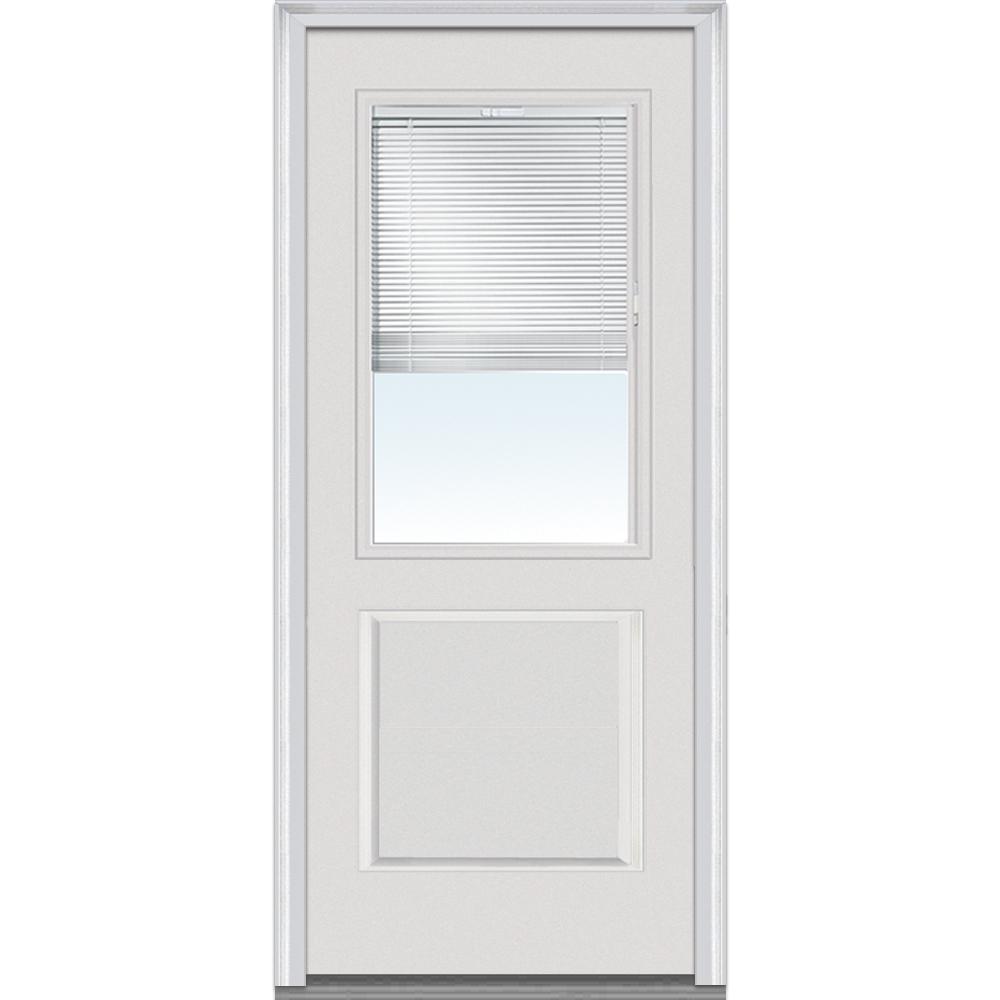 MMI Door 32 In. X 80 In. Internal Blinds Right-Hand Inswing 1/2 Lite 1 ...