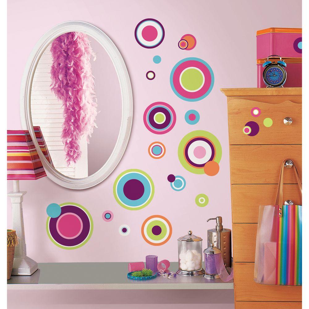 10 in. x 18 in. Crazy Dots 31Piece Peel and Stick Wall Decals