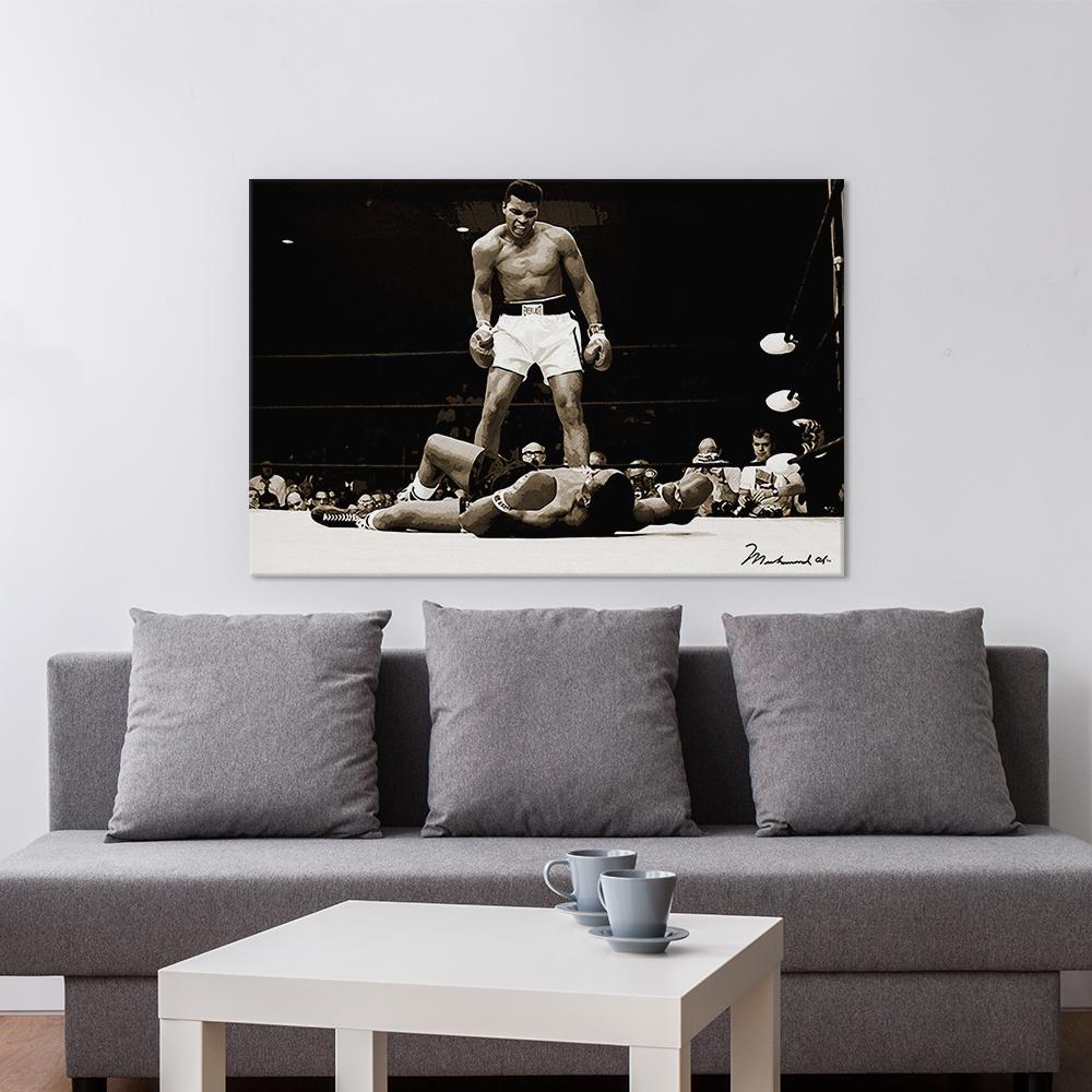 26 in. x 18 in. Muhammad Ali vs. Sonny Liston 1965 Printed ...