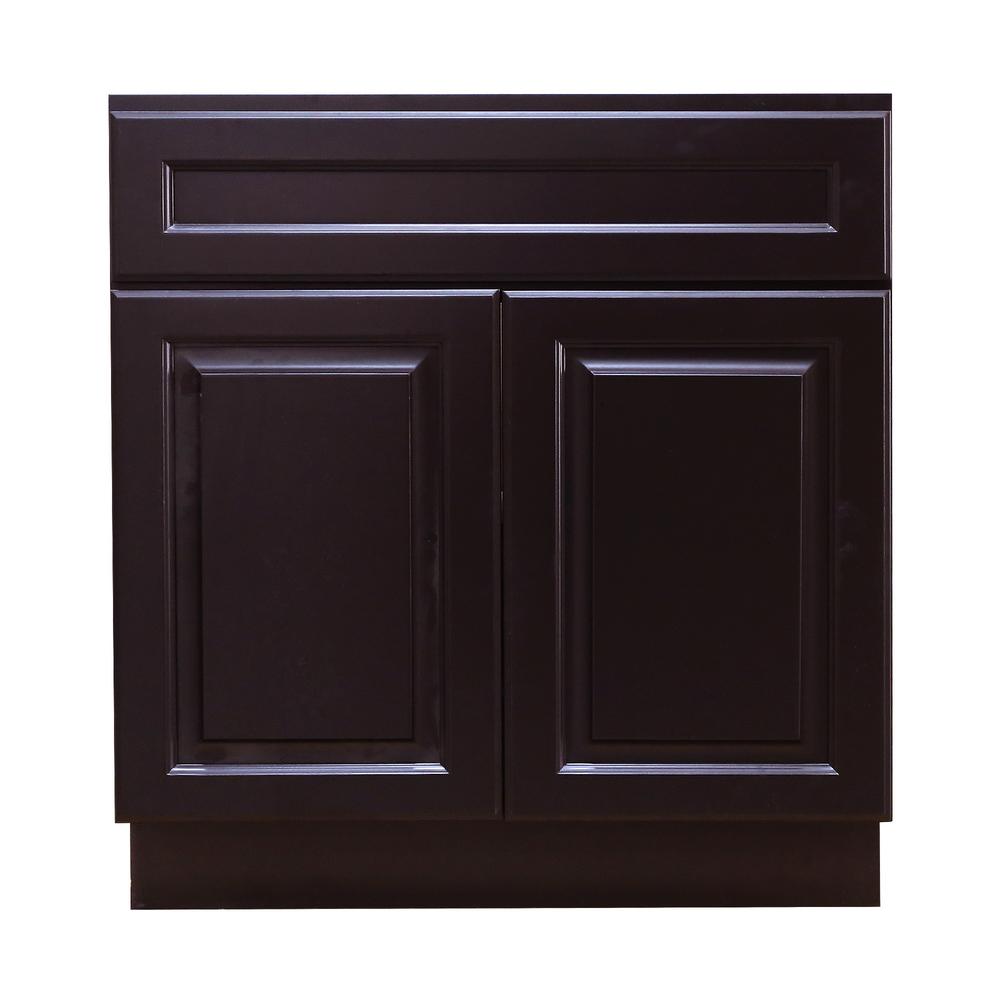 Lifeart Cabinetry La Newport Ready To Emble 27x34 5x24 In Base Newport Ready To Emble 27x34 5x24 In Base Cabinet With 2 Door And 1 Drawer Dark Espresso