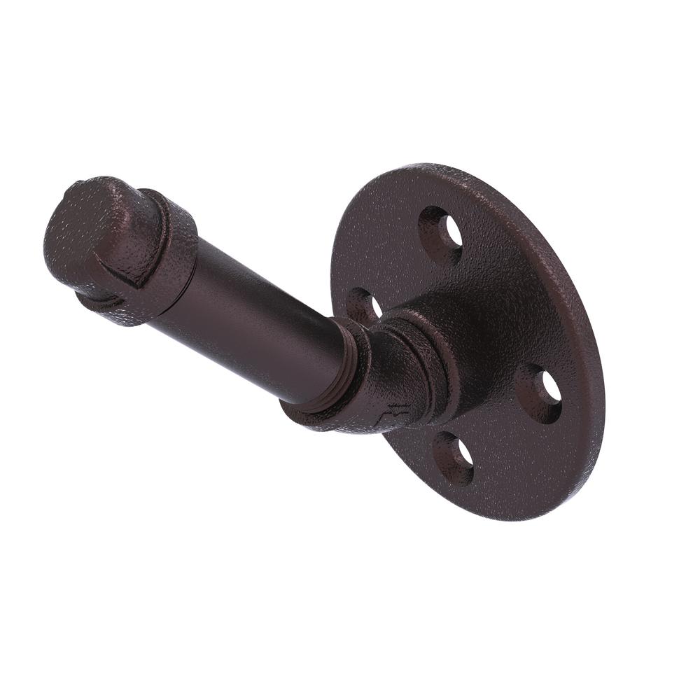 Antique Bronze Towel Hooks Bathroom Hardware The Home Depot Pipeline Collection Single Wall Mount Robe Hook In Antique Bronze