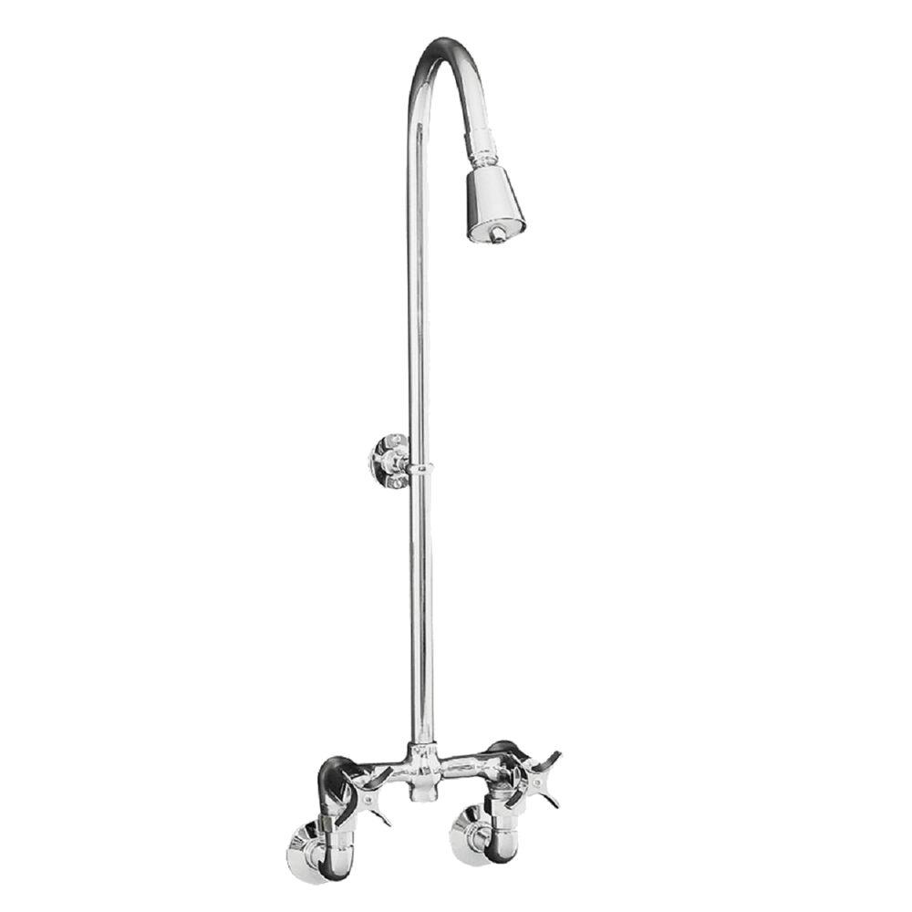 Chrome Self Cleaning Nozzles Cross Shower Faucets Bathroom