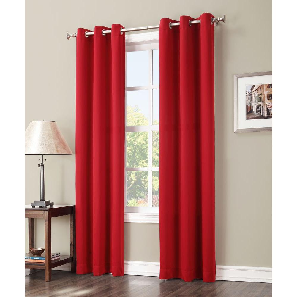 Sun Zero Blackout Gavin 95 In L Curtain Panel Red 48061 Sun Zero Blackout Gavin 95 In L Curtain Panel Red