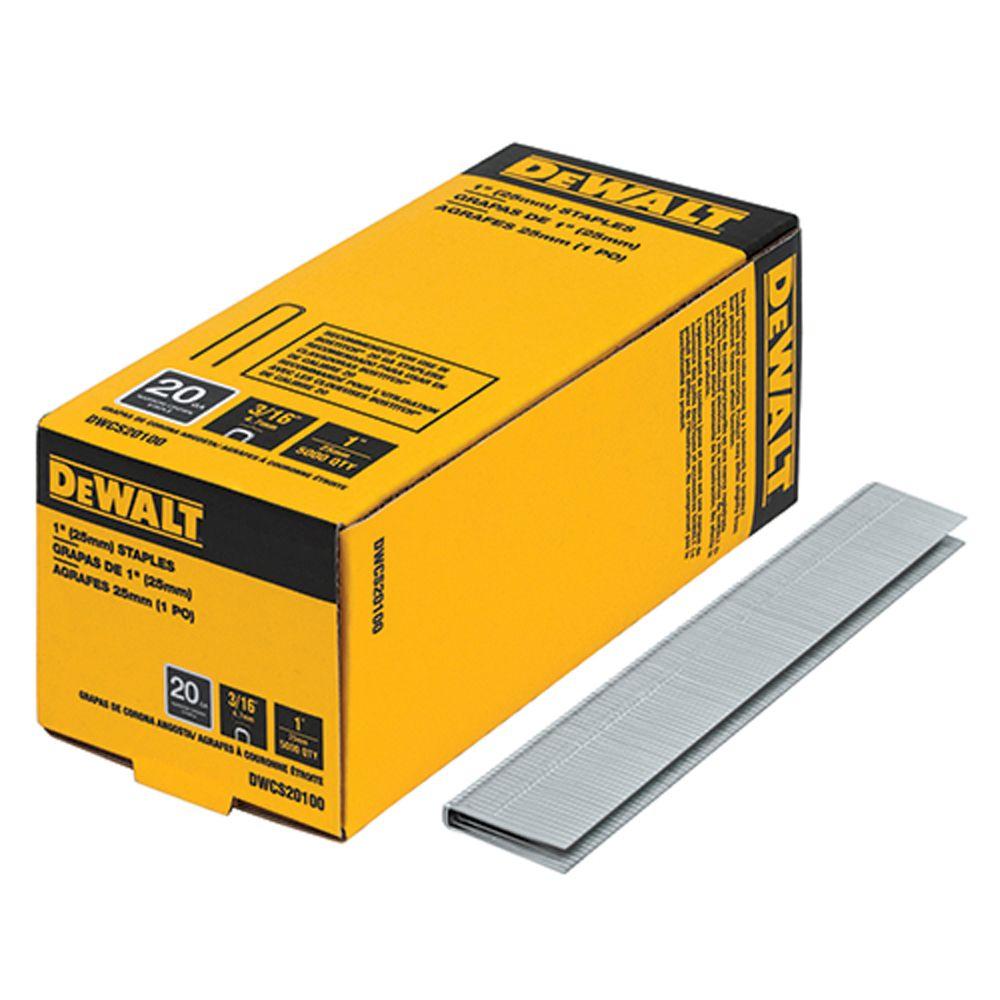 DEWALT 1 in. x 20Gauge 3/16 in. Crown Glue Collated Hardwood Flooring
