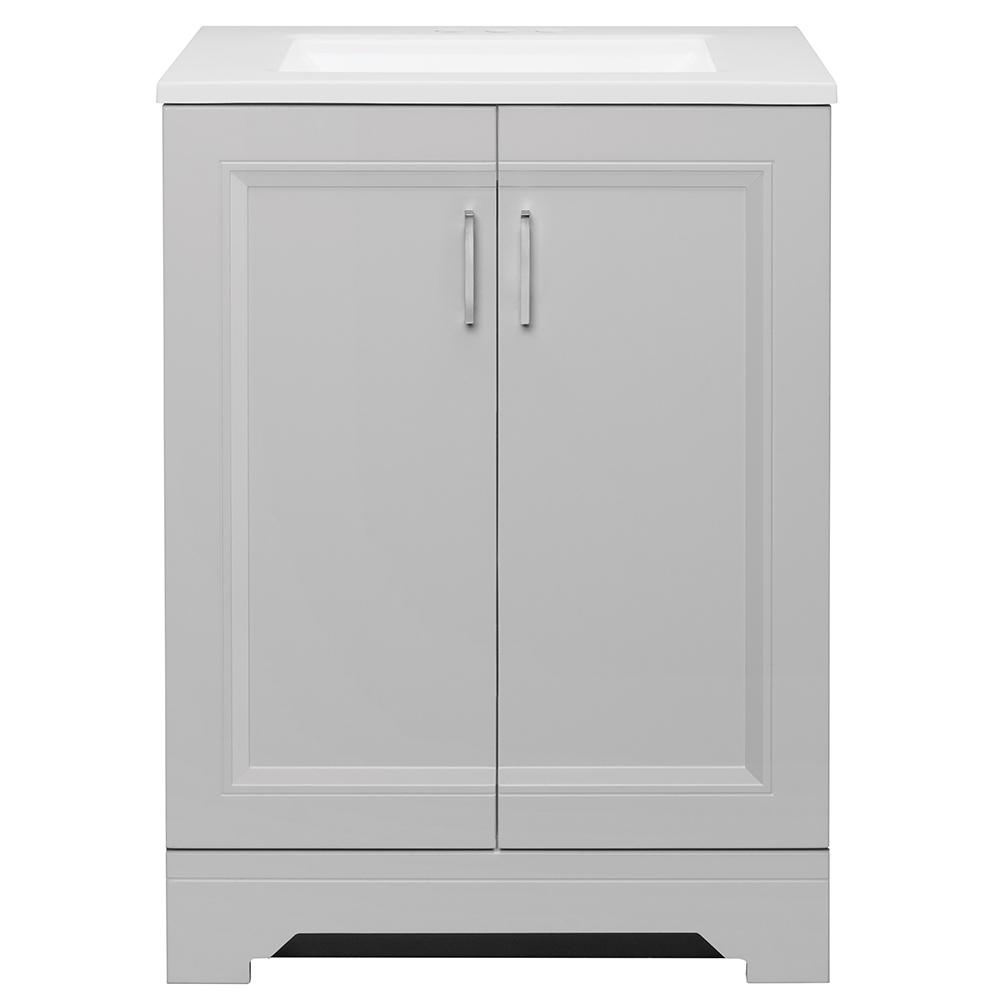 Glacier Bay Willowridge 18 1 2 In W Bath Vanity In Dove Gray With Cultured Marble Vanity Top In White With White Sink Ppavldvr18 The Home Depot