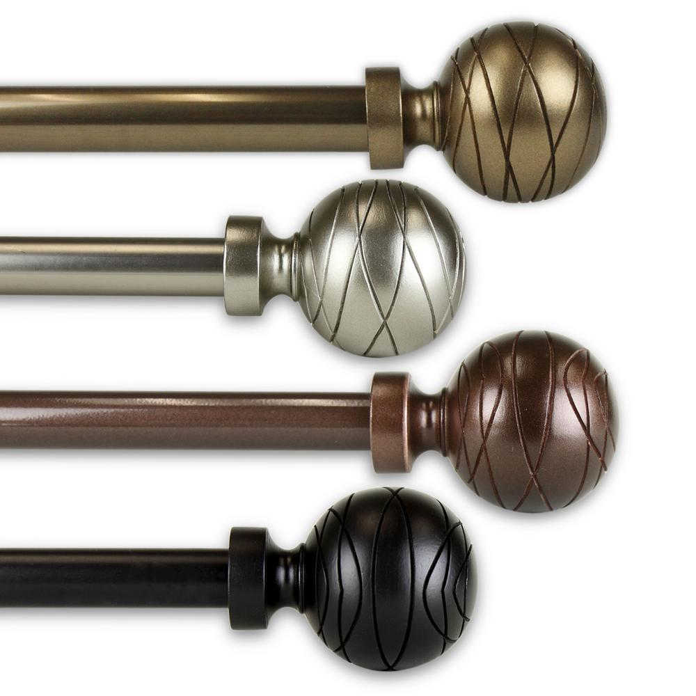 Rod Desyne Arman 66 In 120 In Single Curtain Rod In Antique