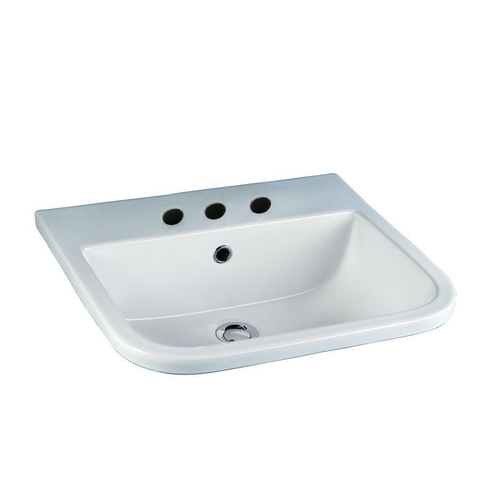 Barclay Products Series 600 DropIn Bathroom Sink in White4188WH