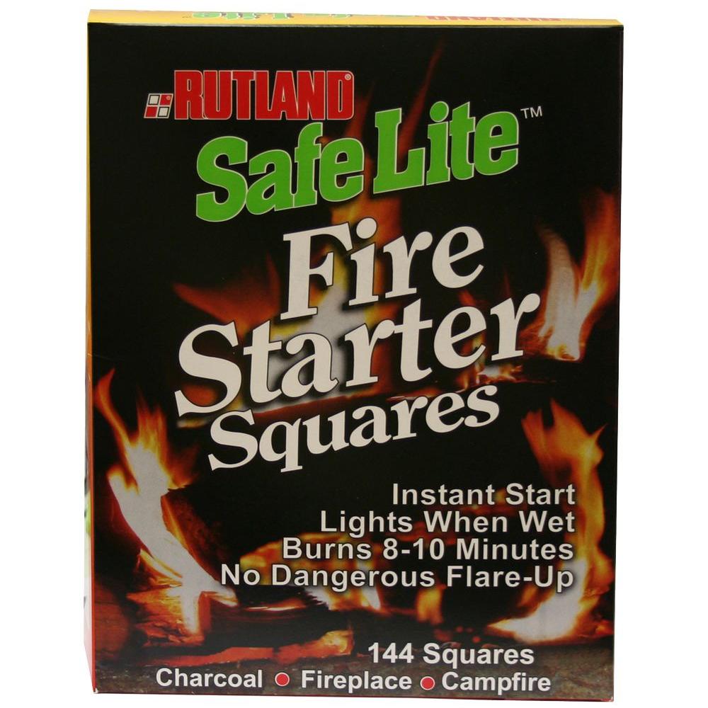 Rutland Safe Lite Fire Starter Squares 144 Pack 50b The Home Depot