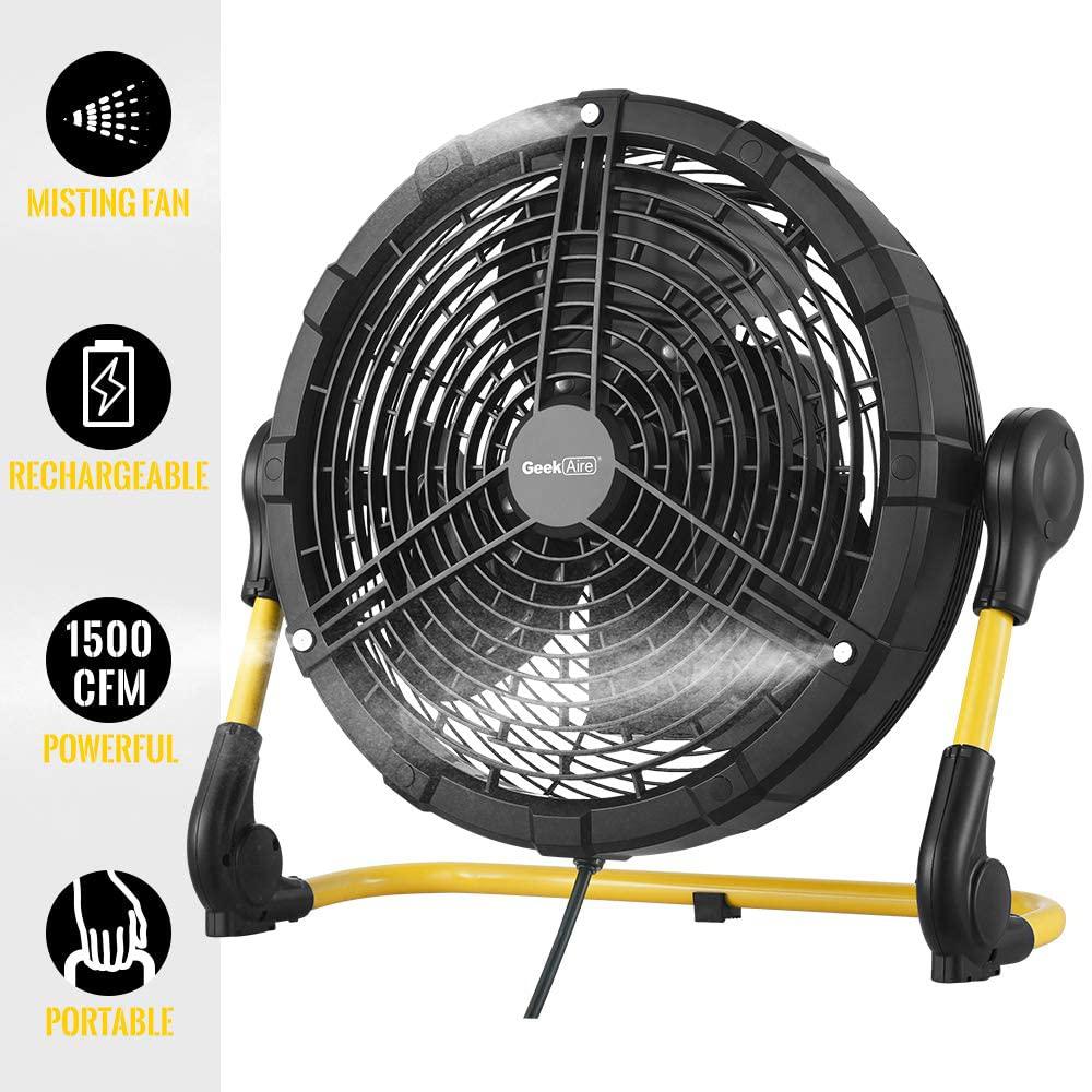 Geek Aire Cordless 12 in. Rechargeable Outdoor HighVelocity Floor Fan with Detachable Power