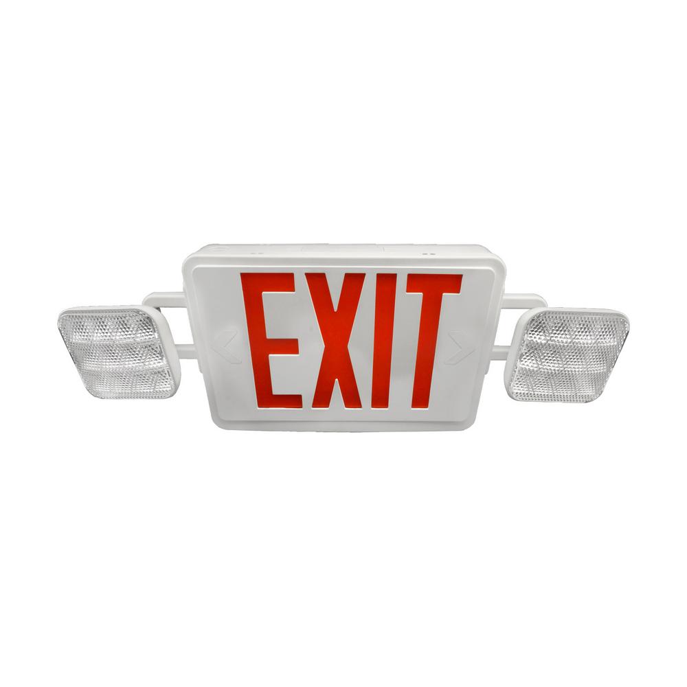 NICOR LED ECL1 25-Watt White Integrated LED Exit Sign with Emergency ...