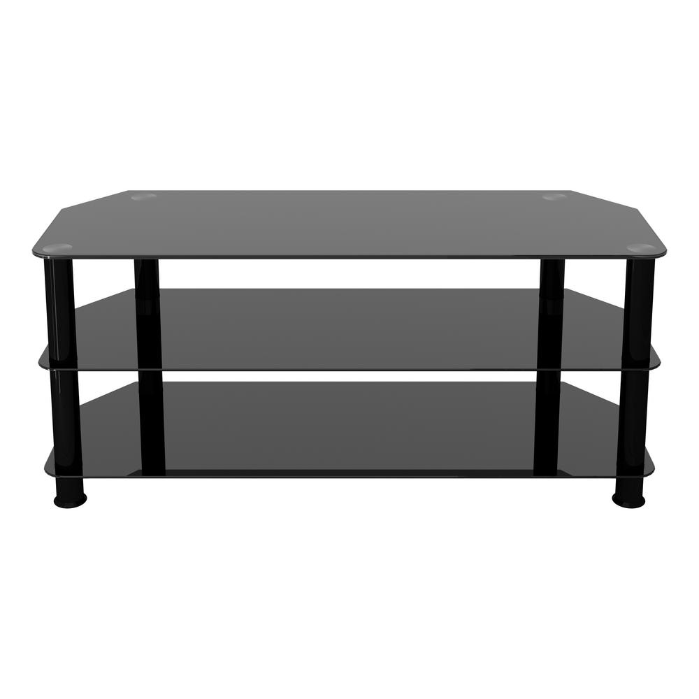 AVF SDC1140BBA TV Stand for TVs Upto 55 in. TVs, Black Glass, Black