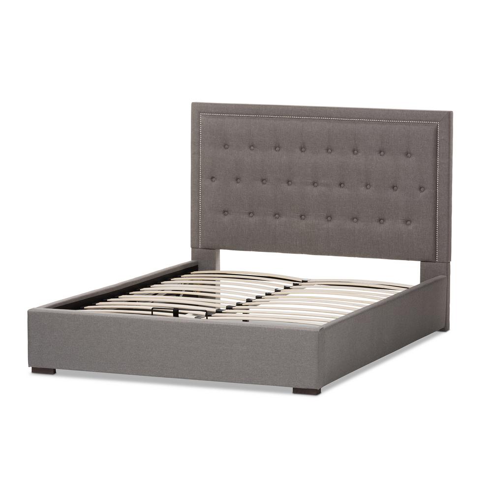 Platform Beds Headboards Bedroom Furniture The Home Depot Taylor Gray Fabric Upholstered Queen Platform Bed