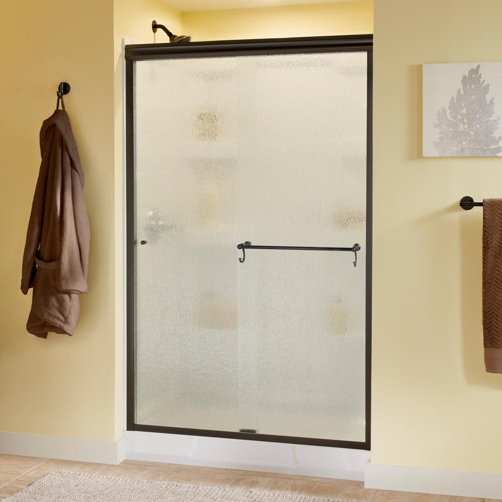 Pebbled Glass Shower Door