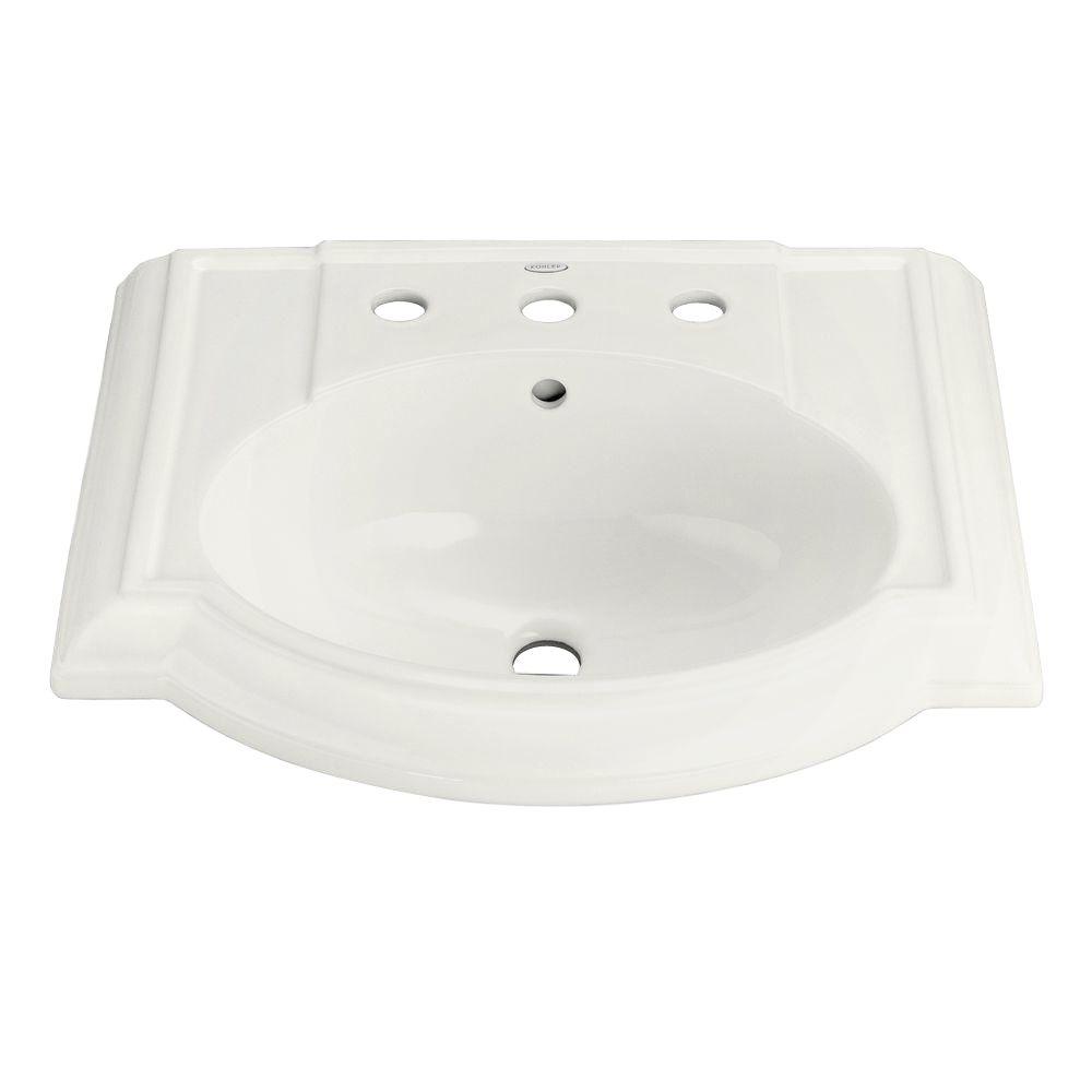 KOHLER Devonshire Vitreous China Pedestal Sink Basin in WhiteKR22878