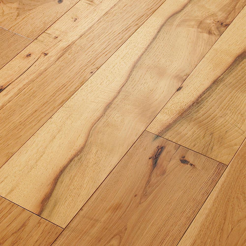Shaw Take Home Sample Belvoir Hickory York Engineered Brushed Hardwood Flooring 71/2 in. x