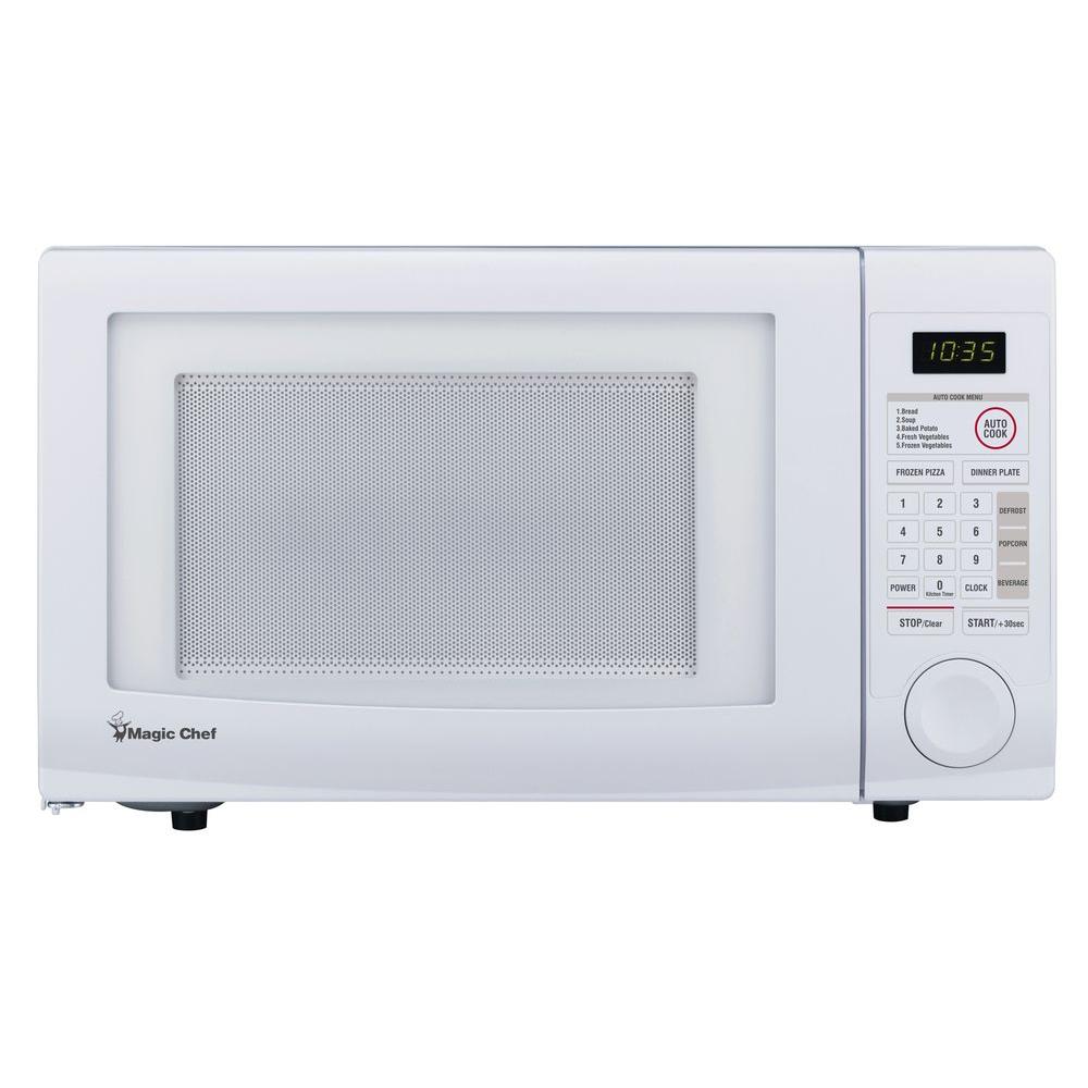 Magic Chef 1 6 Cu Ft Over The Range Microwave In White Mco165uw Countertop Microwave In White Magic Chef