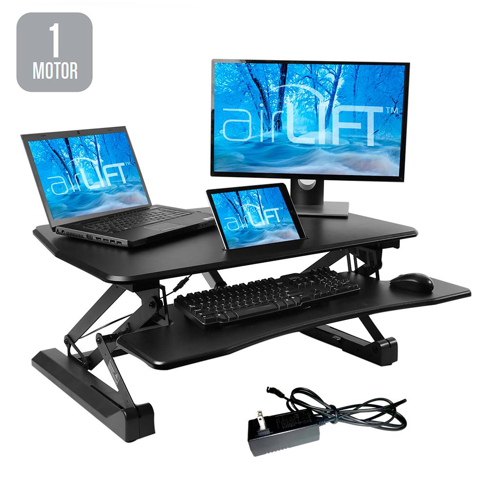 Metal Adjule Height Desks Home Office Furniture The Airlift Black Electric Standing Desk Converter With Usb Charging And Keyboard Tray Max Height