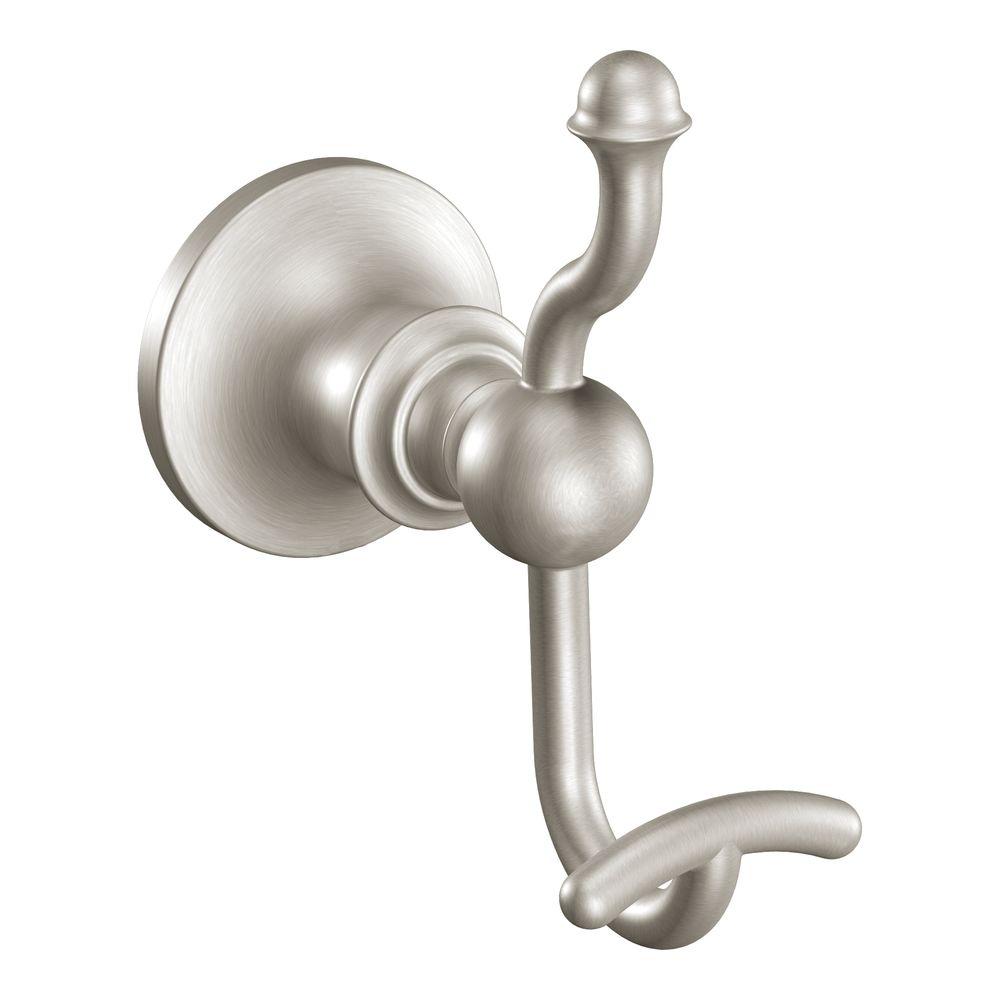 MOEN Method Double Robe Hook in Brushed Nickel YB2403BN