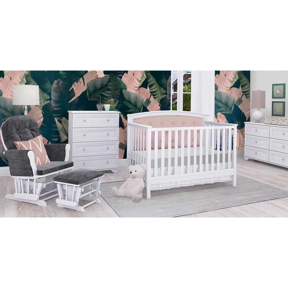 tufted crib with changing table