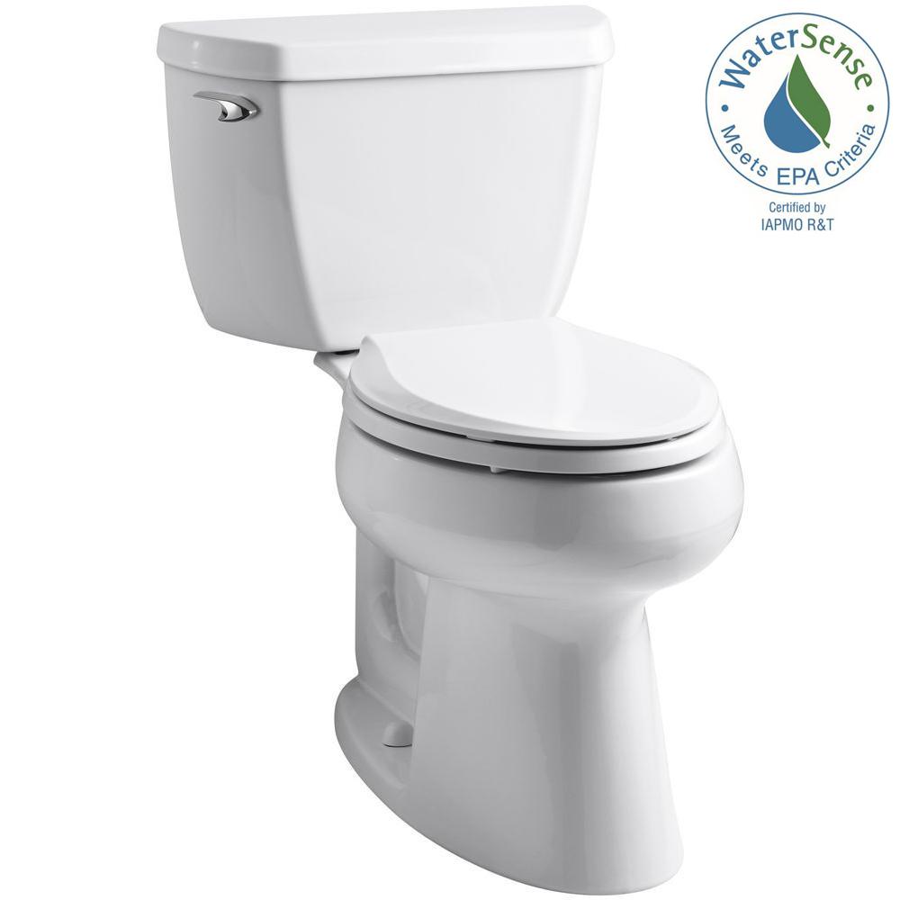 KOHLER Highline 2-piece 1.28 GPF Single Flush Elongated Toilet in White ...