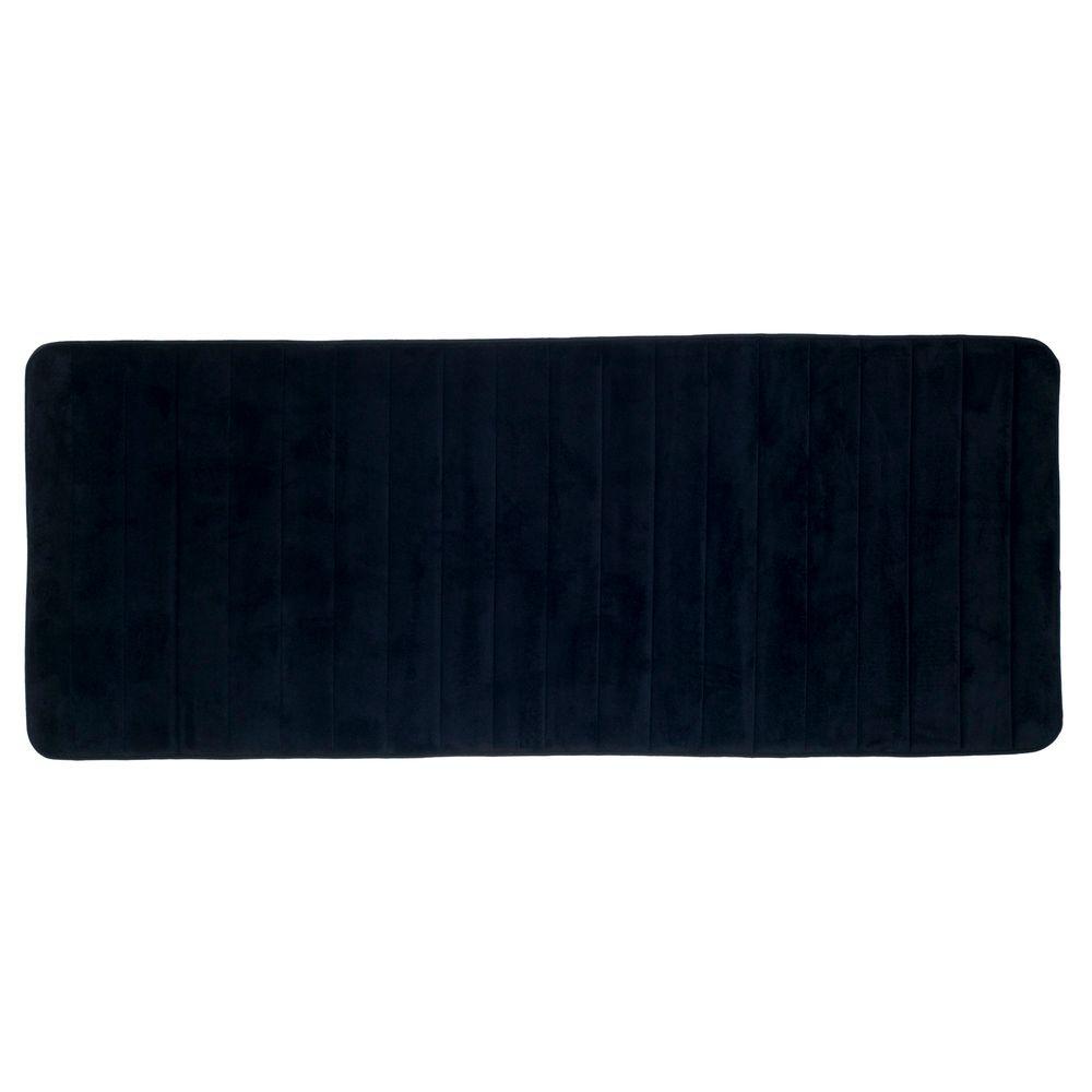 Black Bath Rugs Mats The Home Depot Black 24 25 In X 60 Memory Foam Striped Extra Long Bath Mat