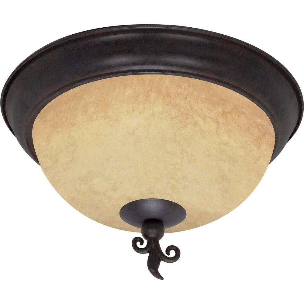Glomar 3 Light Old Bronze Flush Mount With Tuscan Suede Gl Glomar 3 Light Old Bronze Flush Mount With Tuscan Suede Gl