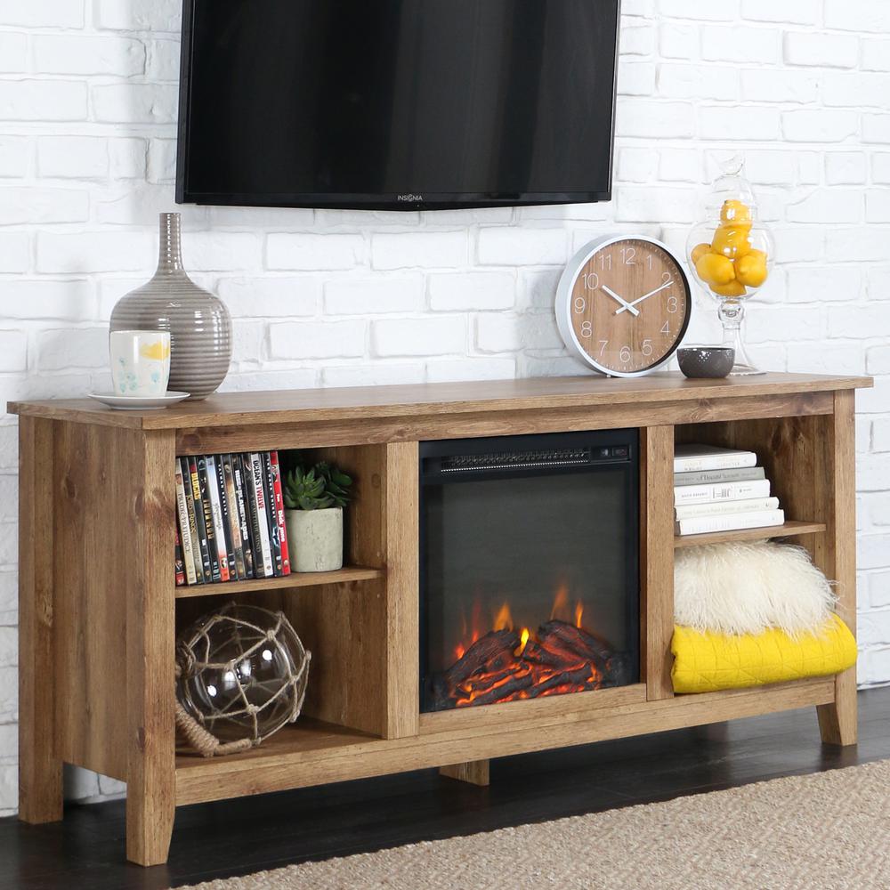 Walker Edison Furniture Company Essentials Barnwood Fire Place Walker Edison Furniture Company Essentials Barnwood Fire Place Entertainment Center Hd58fp18bw The Home Depot