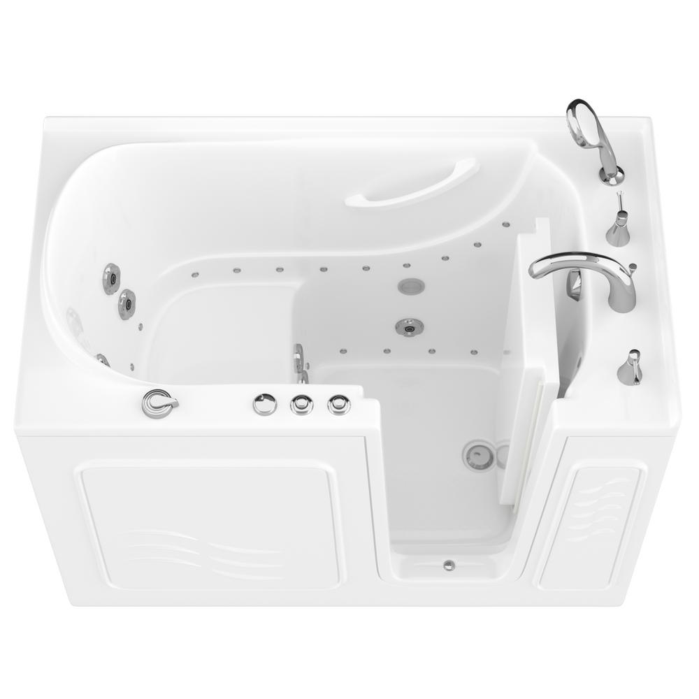 Universal Tubs Hd Series 53 In Right Drain Quick Fill Walk In Whirlpool Bath Tub With Powered Fast Drain In White