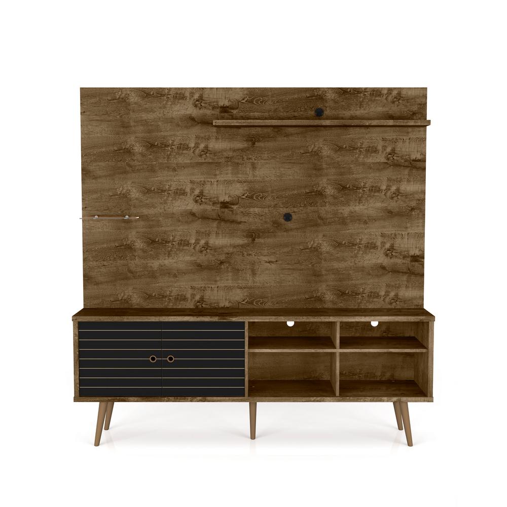 Pick Up Today Multi Colored Mid Century Modern Tv Stands Rustic Brown And Matte Black Freestanding Entertainment Center