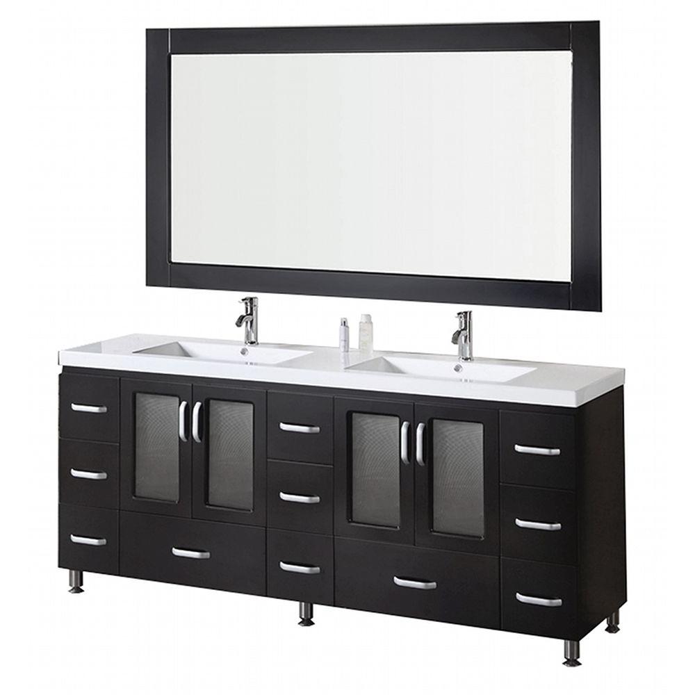 Design Element Stanton 72 In W X 22 D Vanity And Mirror Design Element Stanton 72 In W X 22 D Vanity And Mirror