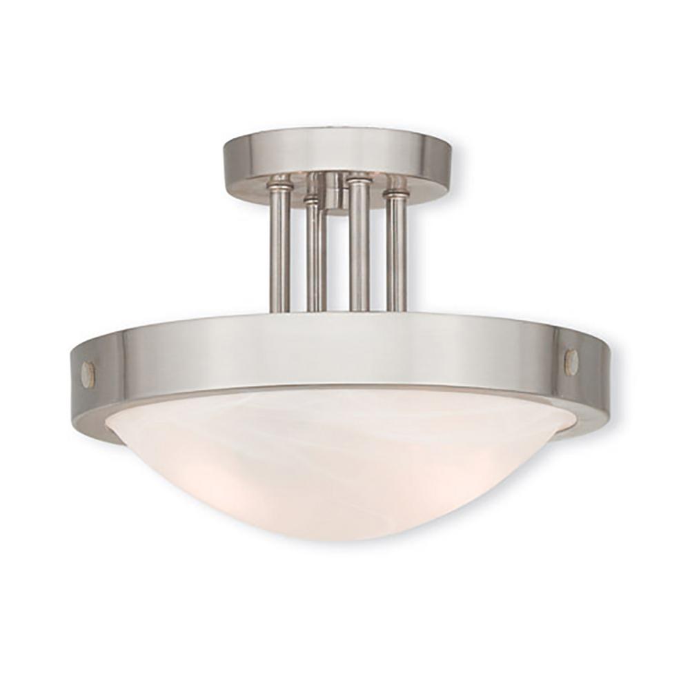 Livex Lighting Providence 2Light Brushed Nickel Incandescent Ceiling