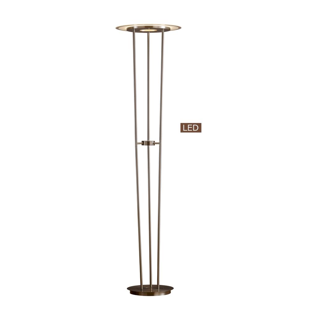 Artiva 72 In Satin Nickel Luciano Led, 72 In Torchiere Floor Lamp