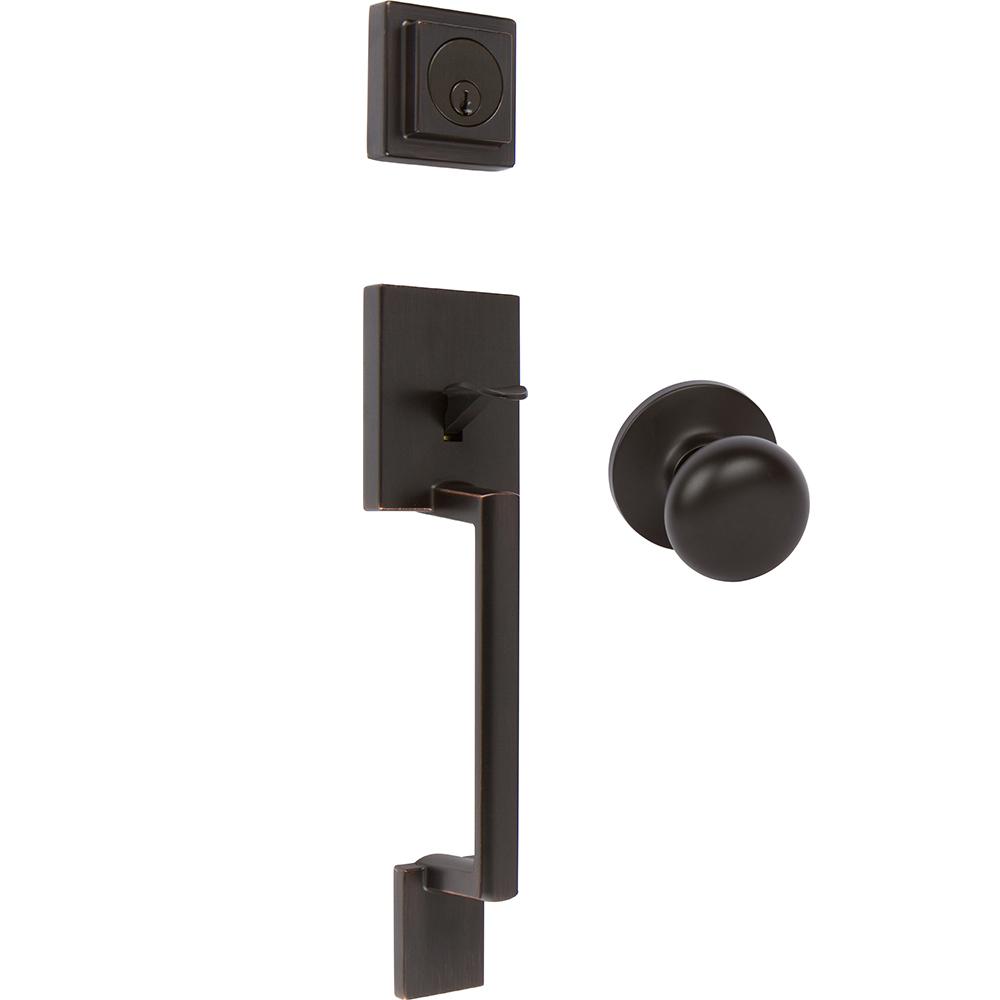 Delaney Avino Black Single Cylinder Deadbolt Entry Door Handleset ...