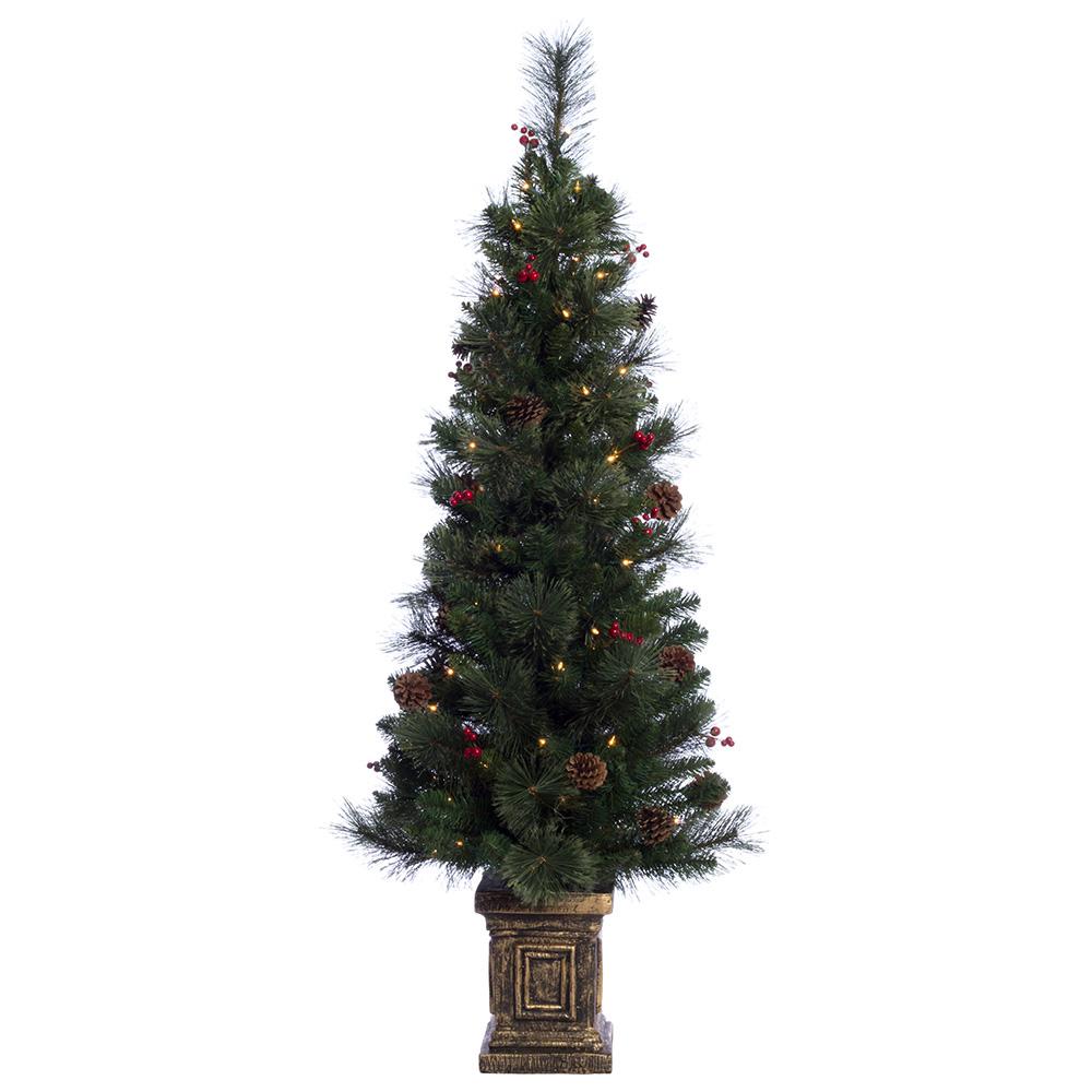 National Tree Company 12 ft. Jersey Fraser Fir Pencil Slim Tree with Clear Lights-PEJF1-362-120 ...