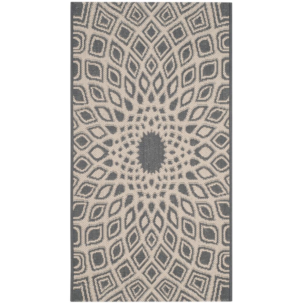 Safavieh Courtyard Anthracite/Beige 2 ft. 7 in. x 5 ft. Indoor/Outdoor